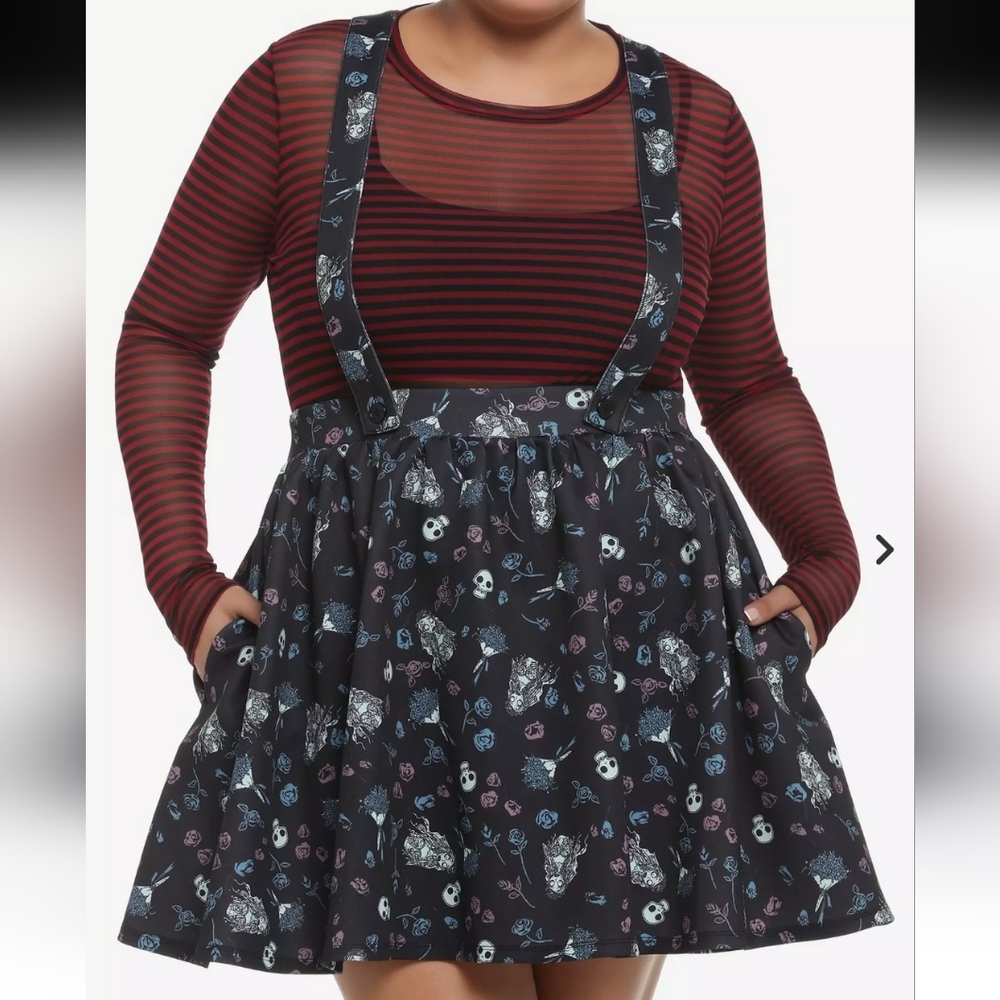 Hot Topic Corpse Bride Icon Suspender Skirt Plus Size